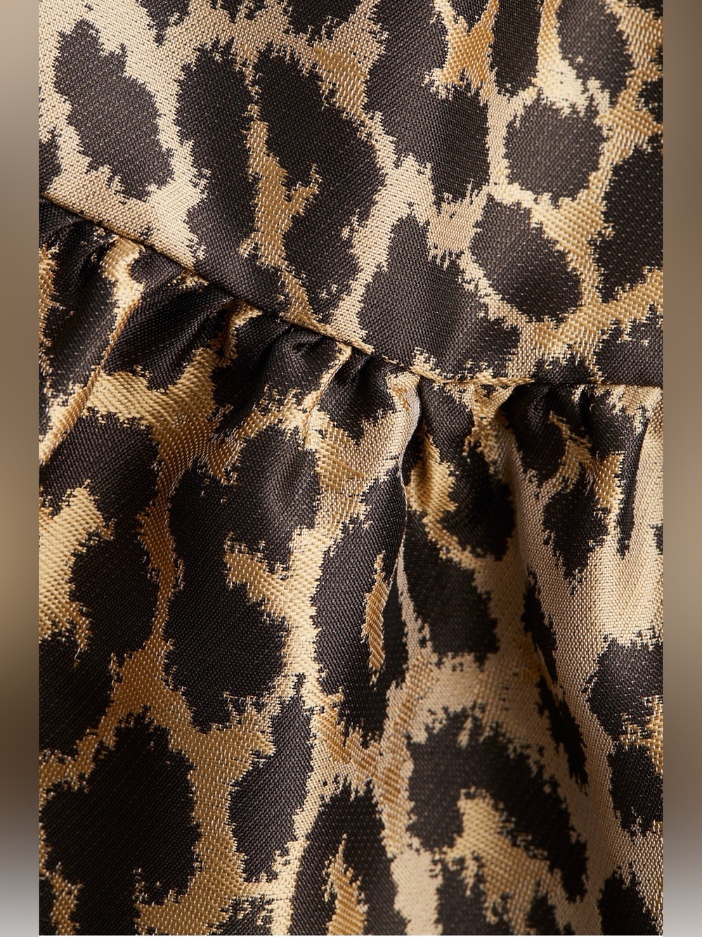 H&M Sleeveless Leopard Print Peplum Top - Tan/Black - Picture 6 of 9